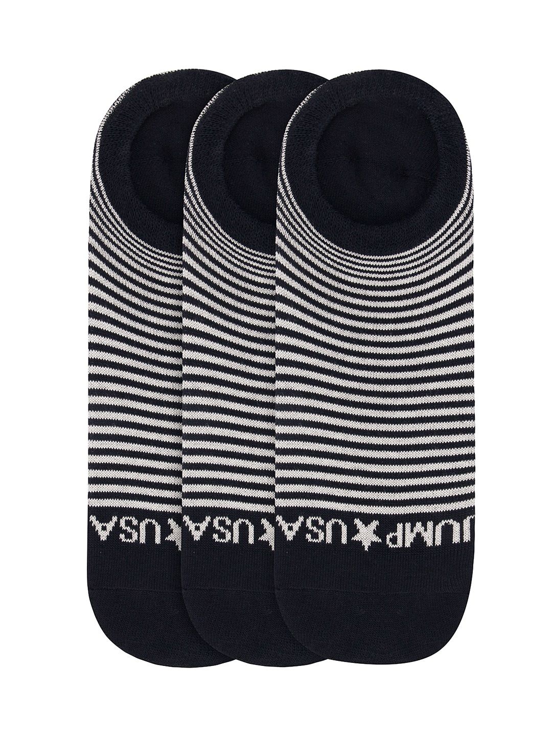 JUMP USA Men Pack of 3 Striped Shoeliner Socks