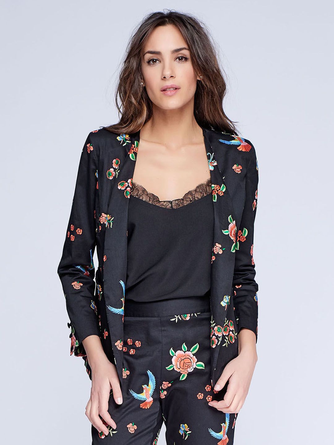 NIZA Black Printed Casual Blazer Price in India