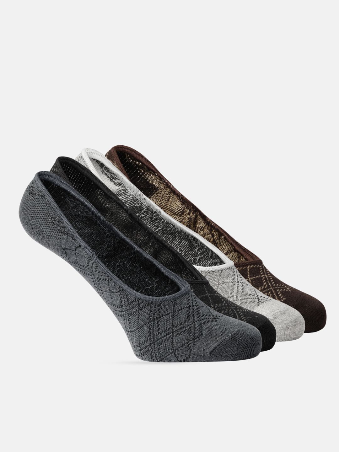 Roadster Men Pack of 4 Self-Checked Shoe Liners
