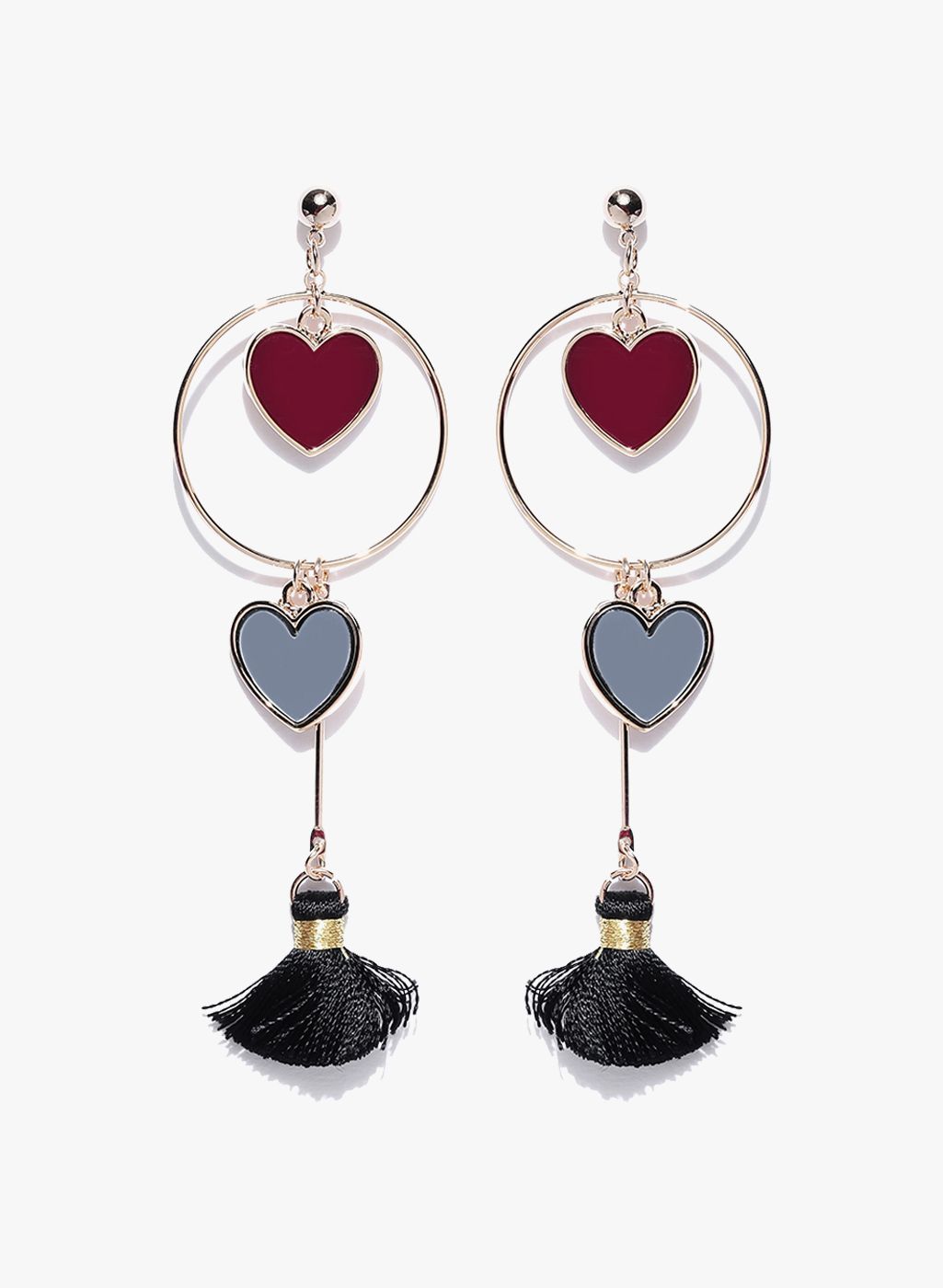 Jewels Galaxy Golden/Black Brass Danglers And Drop