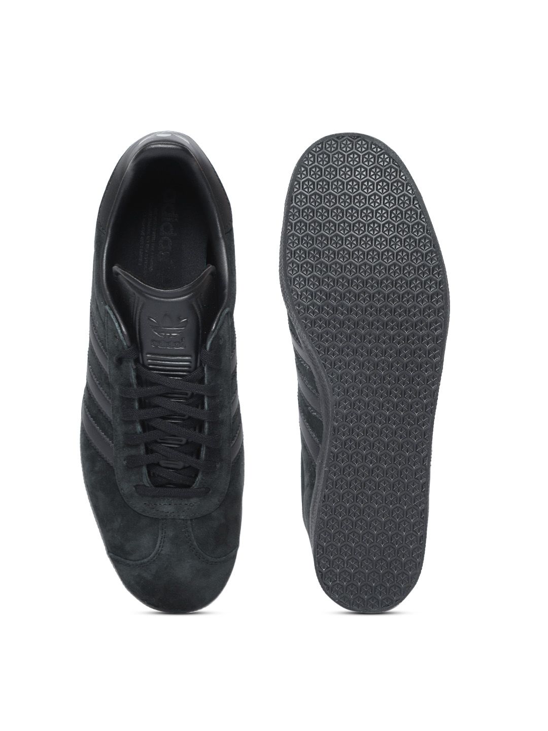 all black leather gazelles mens
