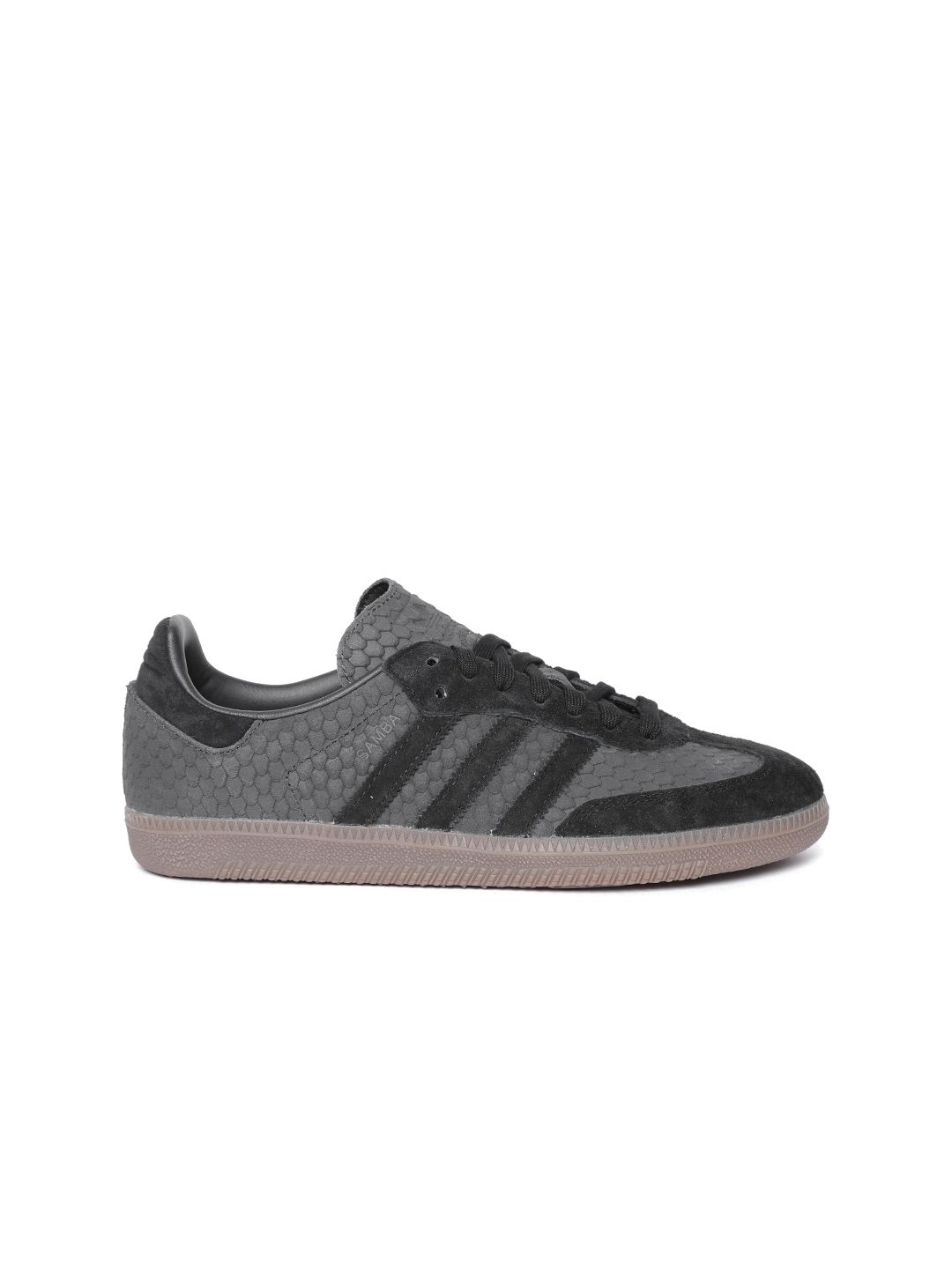 Buy ADIDAS Originals Women Charcoal Grey & Black Snake Skin Textured Samba  OG Sneakers - Casual Shoes for Women 6842596 | Myntra