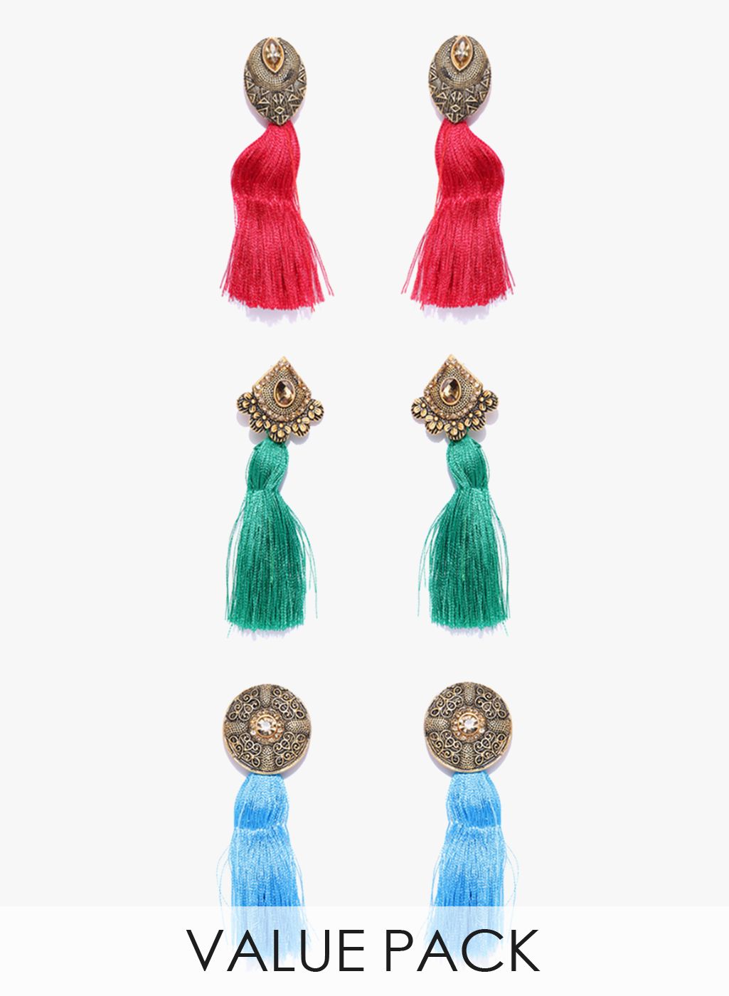 Zaveri Pearls Multicoloured Metal Danglers And Drop