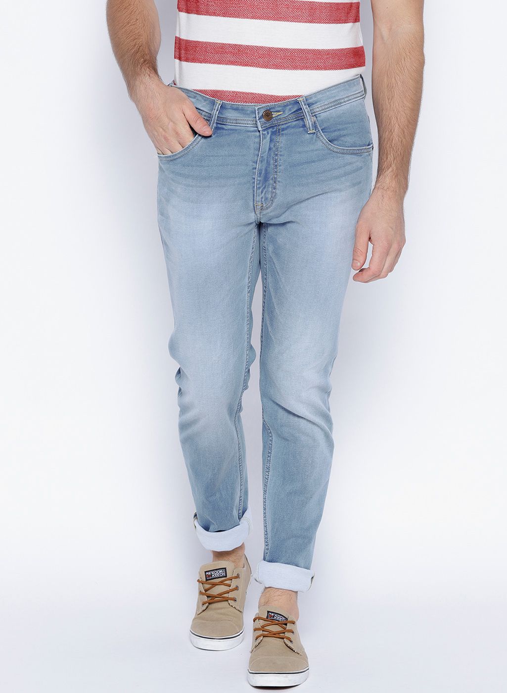 Blackberrys Blue Washed Mid-Rise Slim Fit Jeans