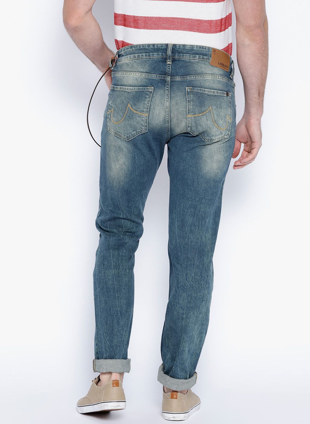 Blackberrys Blue Washed Mid Rise Slim Fit Jeans