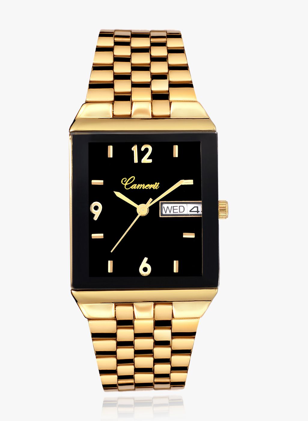 Camerii Golden/Black Metal Analogue Watch