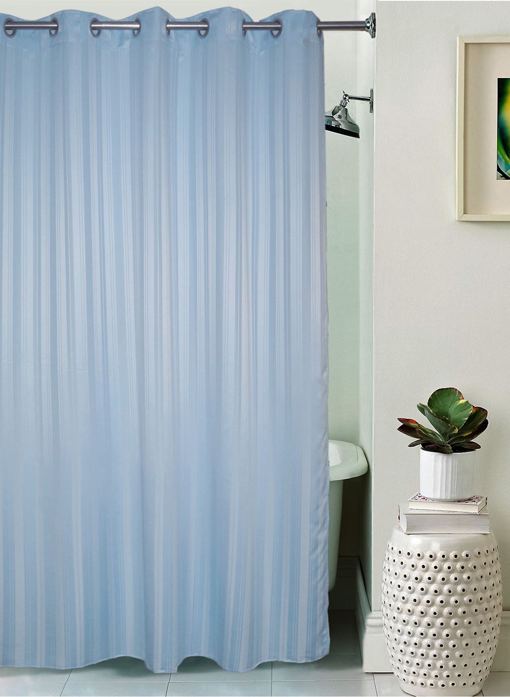 Buy Lushomes Blue Polyester Shower Curtain Online 6862247 Jabong