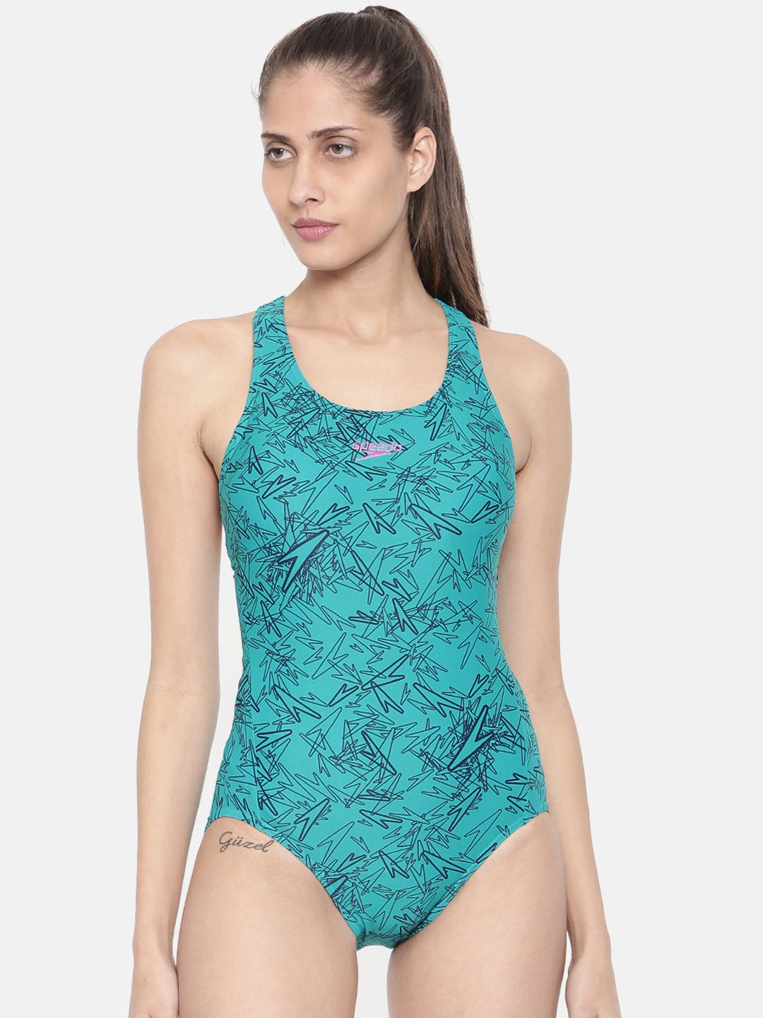 Speedo Women Teal Green Printed Bodysuit 8FS818B353 Price in India