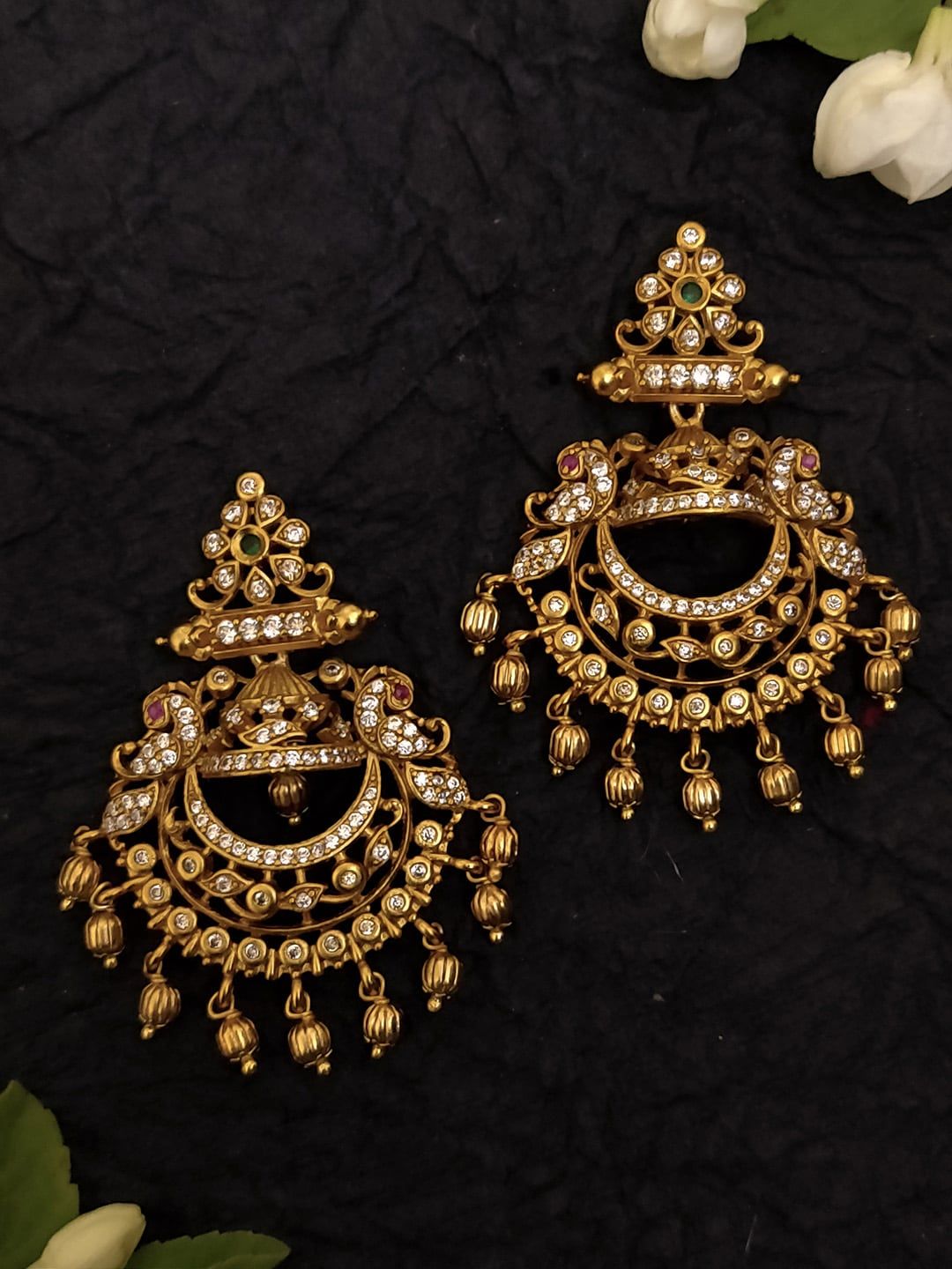 Rubans Gold-Toned Gold-Plated Crescent Shaped Chandbalis Price in India