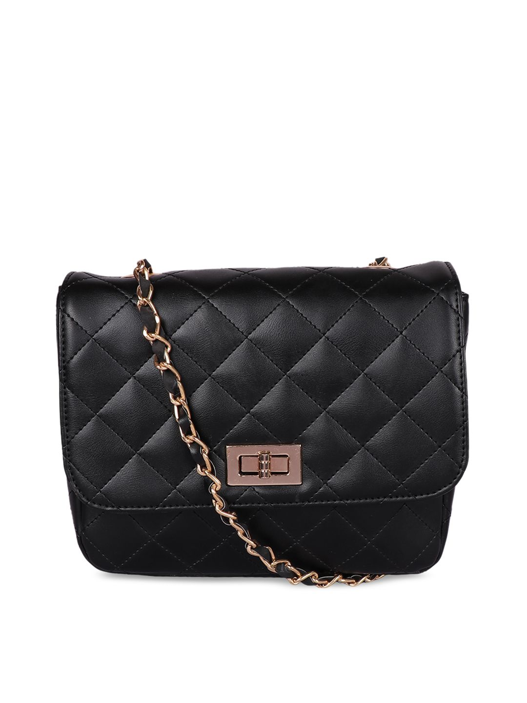 OsaiZ Black Textured Sling Bag Price in India