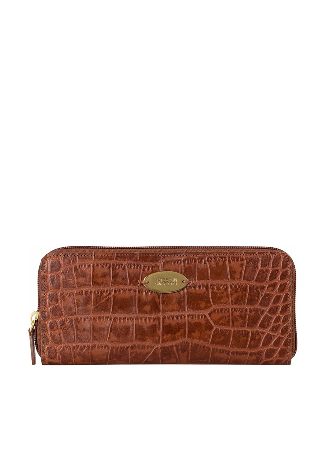 Hidesign Hidesign Tan Brown Textured Zip Around Wallet