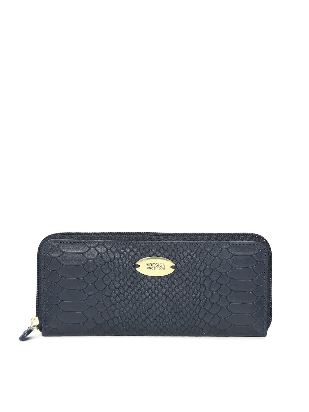 Hidesign Blue Textured Zip Around Wallet Price in India