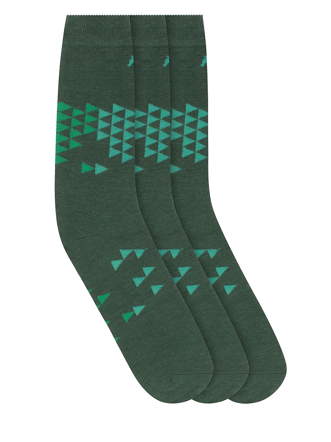 JUMP USA Men Pack of 3  Calf-Length Patterned Socks