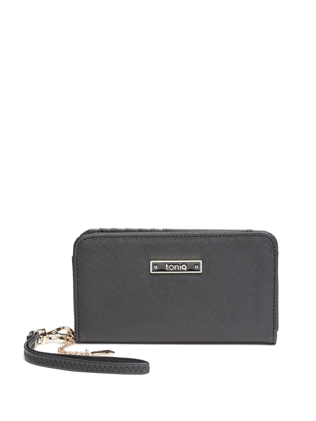 ToniQ Women Black Solid Two Fold Wallet Price in India