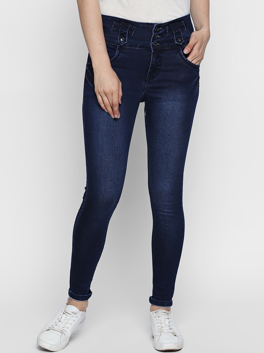 High Star Women Blue Slim Fit High-Rise Clean Look Stretchable Jeans Price in India