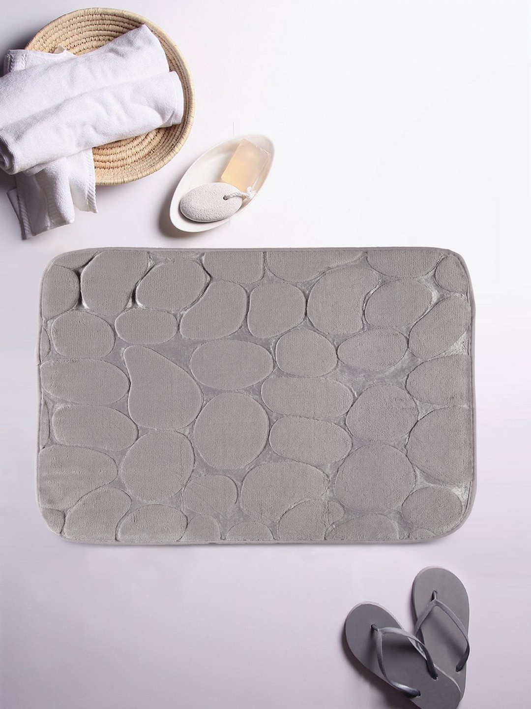 Cortina Grey Solid Anti-Skid Doormat Price in India
