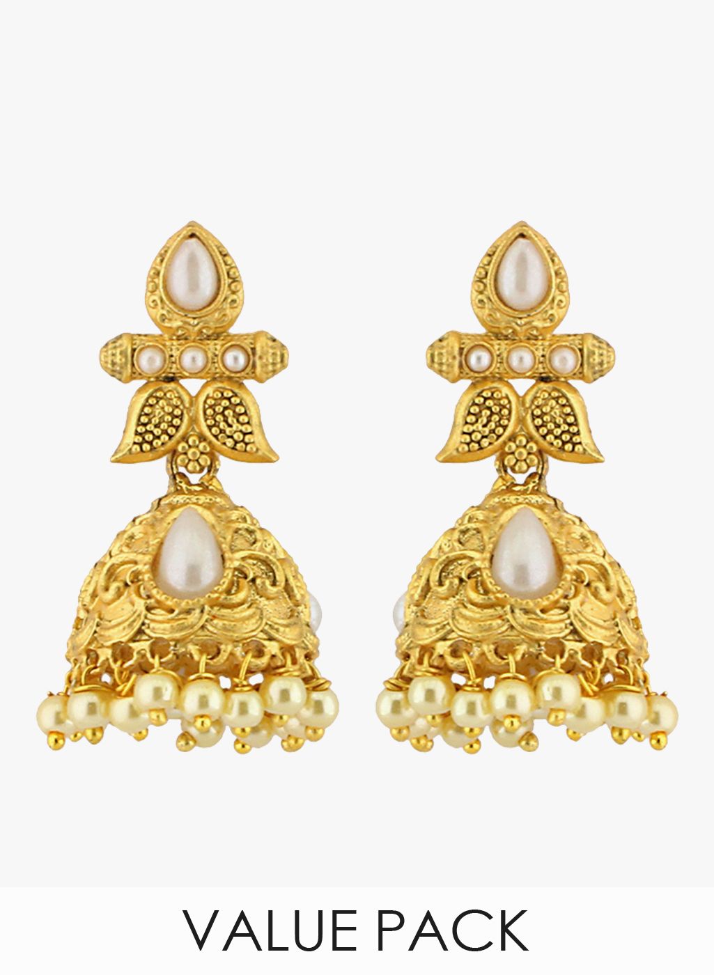 Sia Art Jewellery Two Pairs of Golden Copper Jhumki
