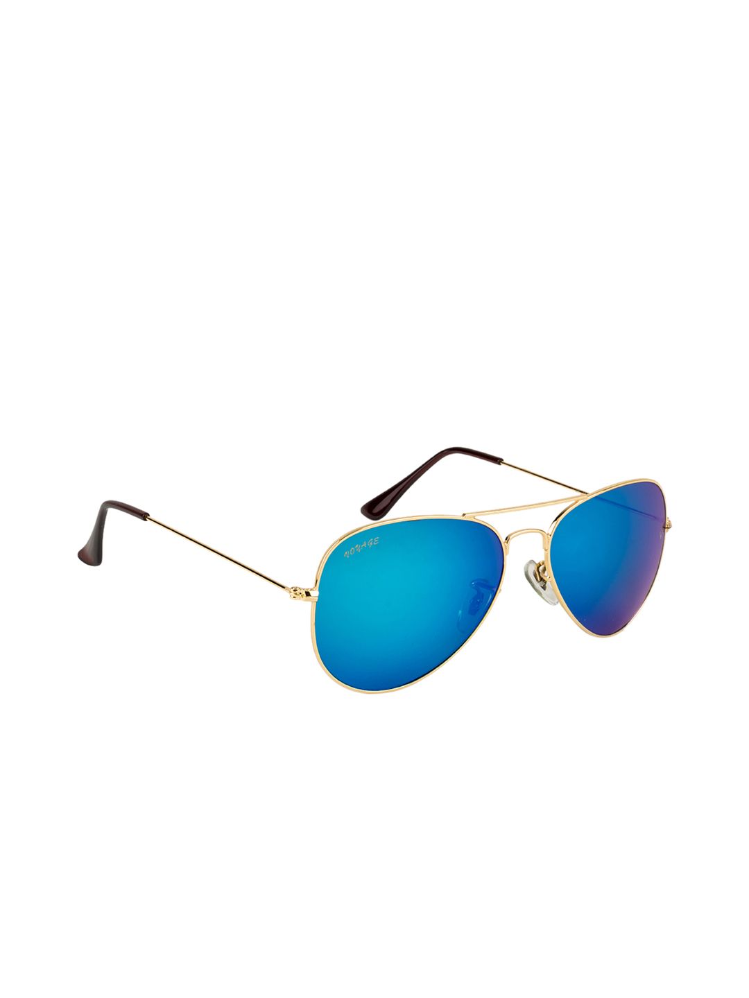 Voyage Unisex Blue & Gold-Toned Aviator Sunglasses 3025MG2367 Price in India