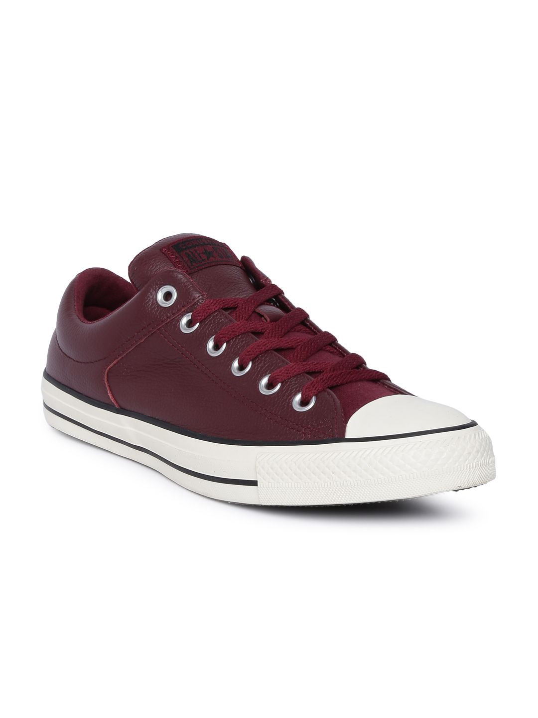 maroon leather converse