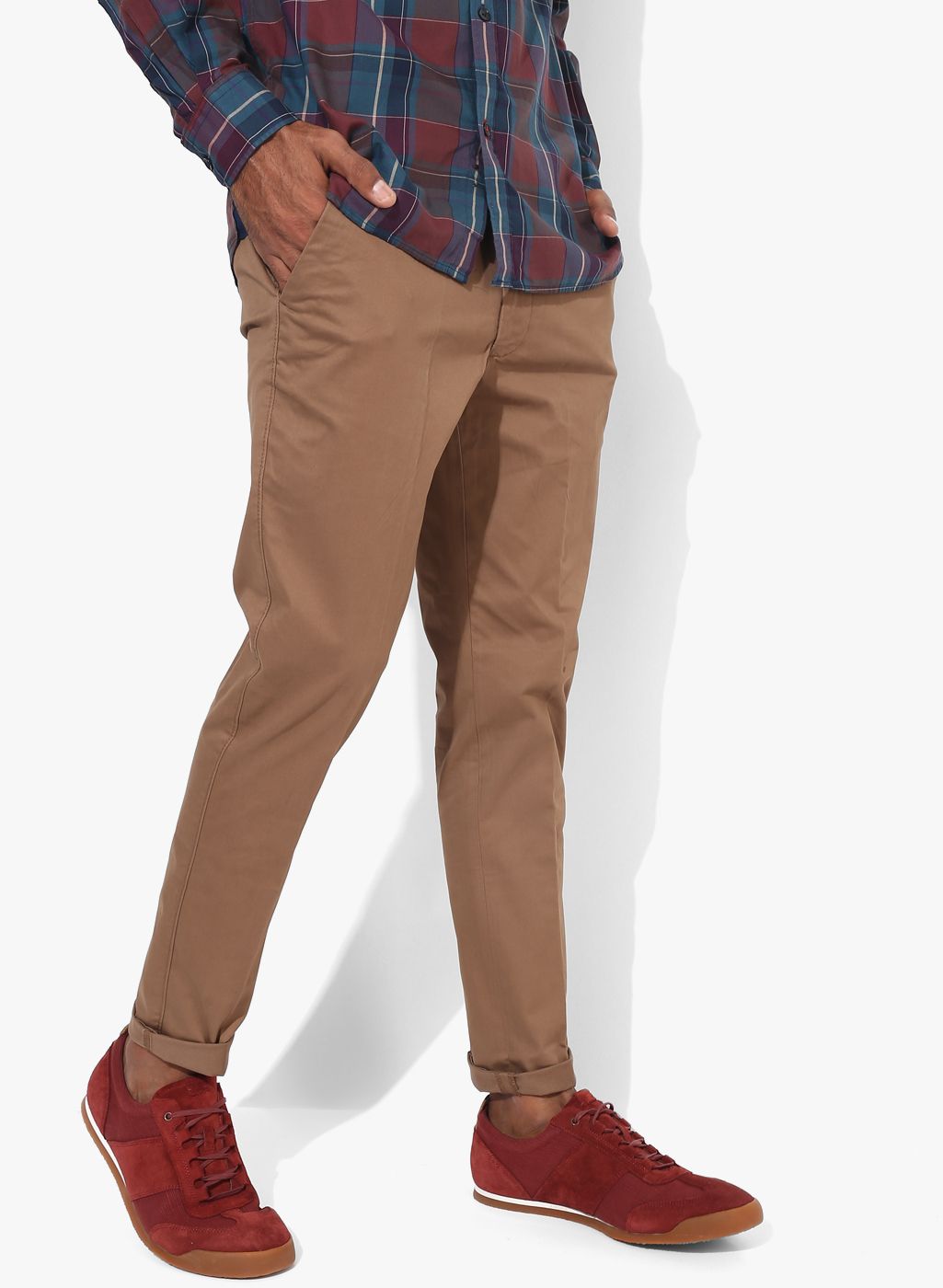 Marks & Spencer Brown Solid Skinny Fit Chinos