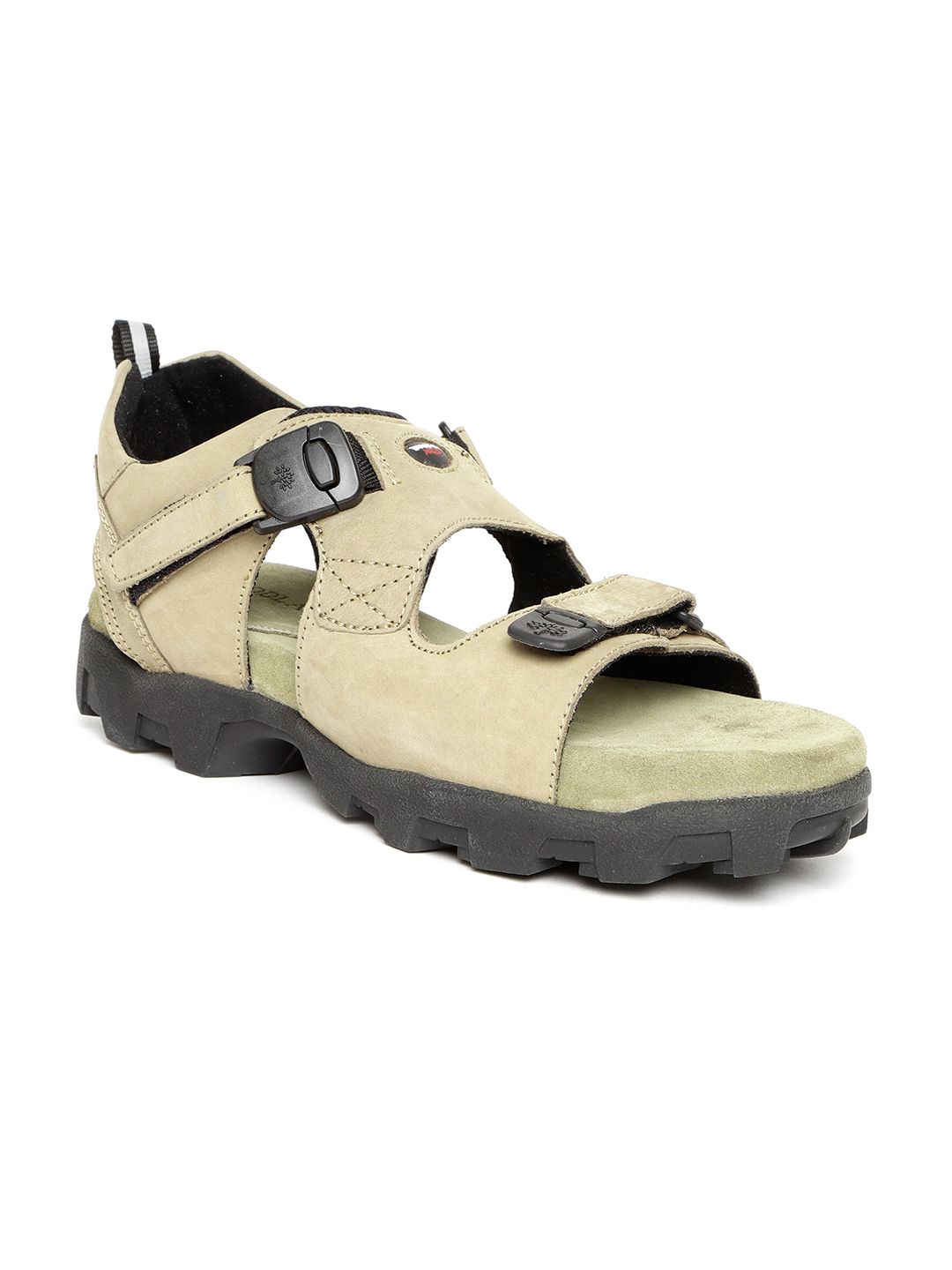 Woodland Pro Planet Men Khaki Leather Comfort Sandals