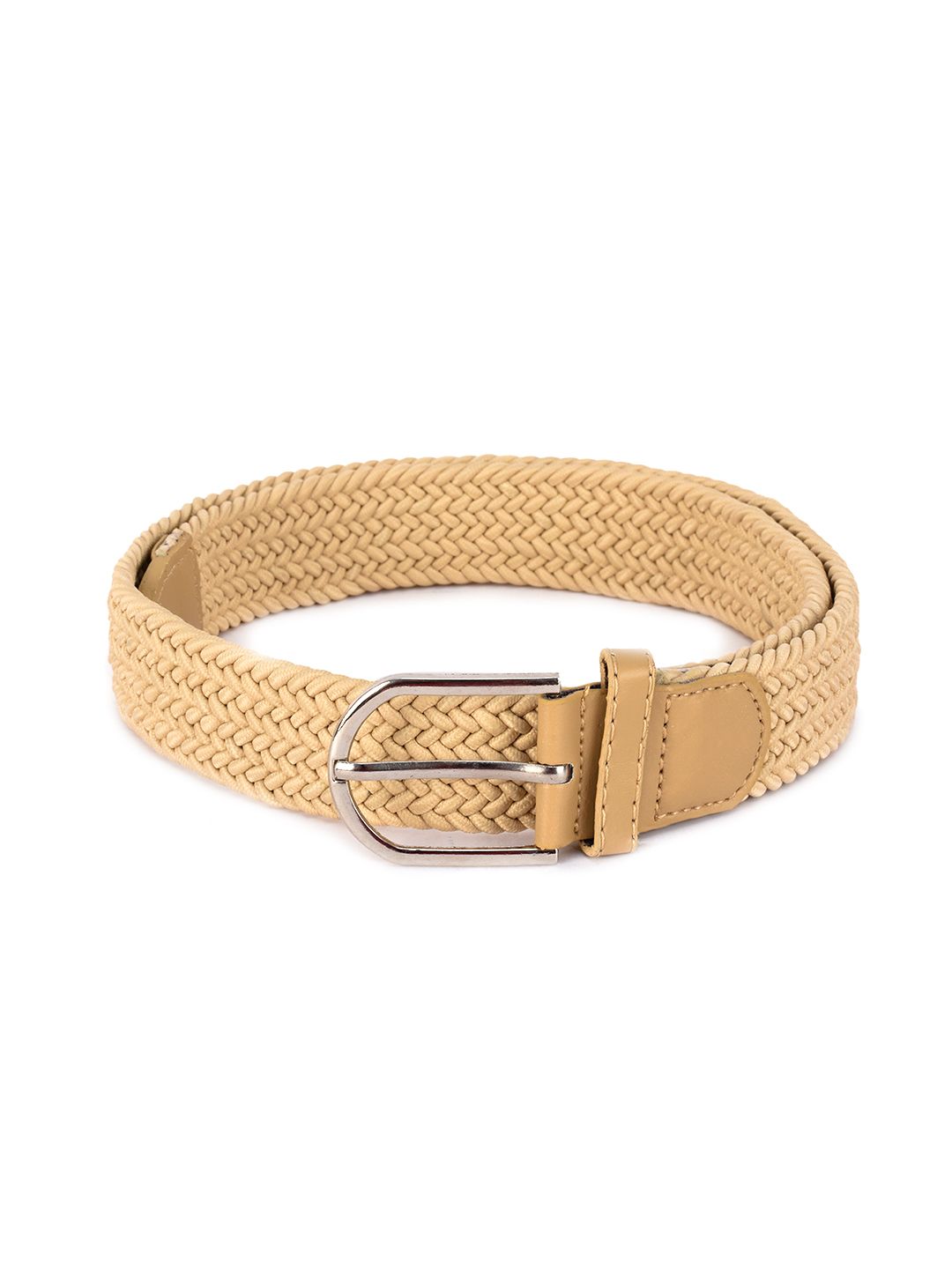 BuckleUp Unisex Beige Woven Design Belt Price in India