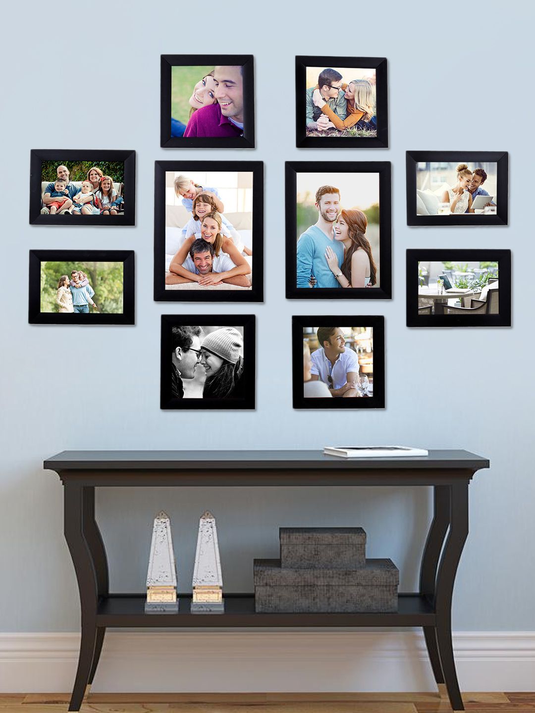 Art Street Black Set Of 10 Wall Photo Frames Price in India