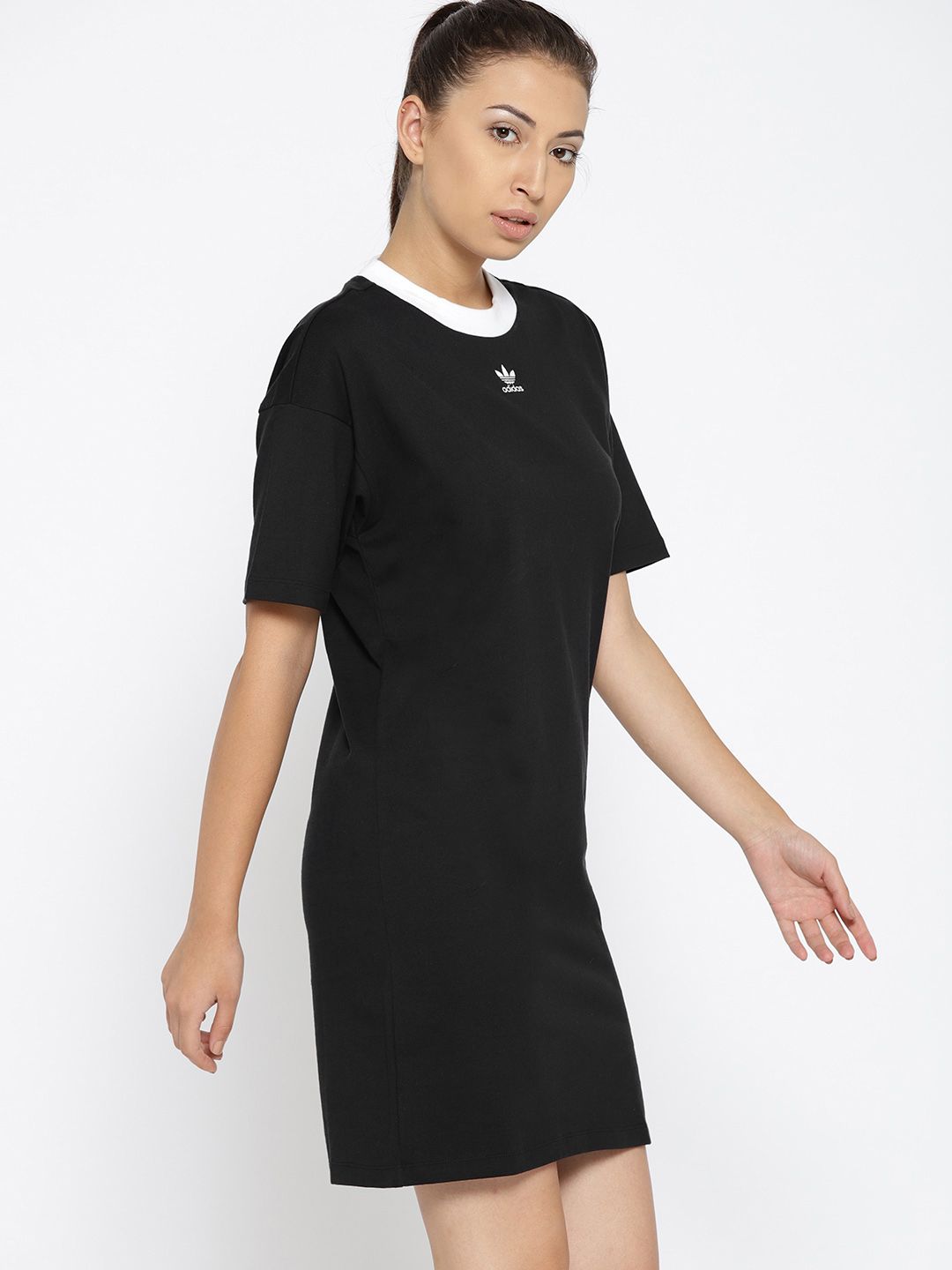 princess polly baby blue dress Adidas Originals Primegreen T-shirt Dress In Black