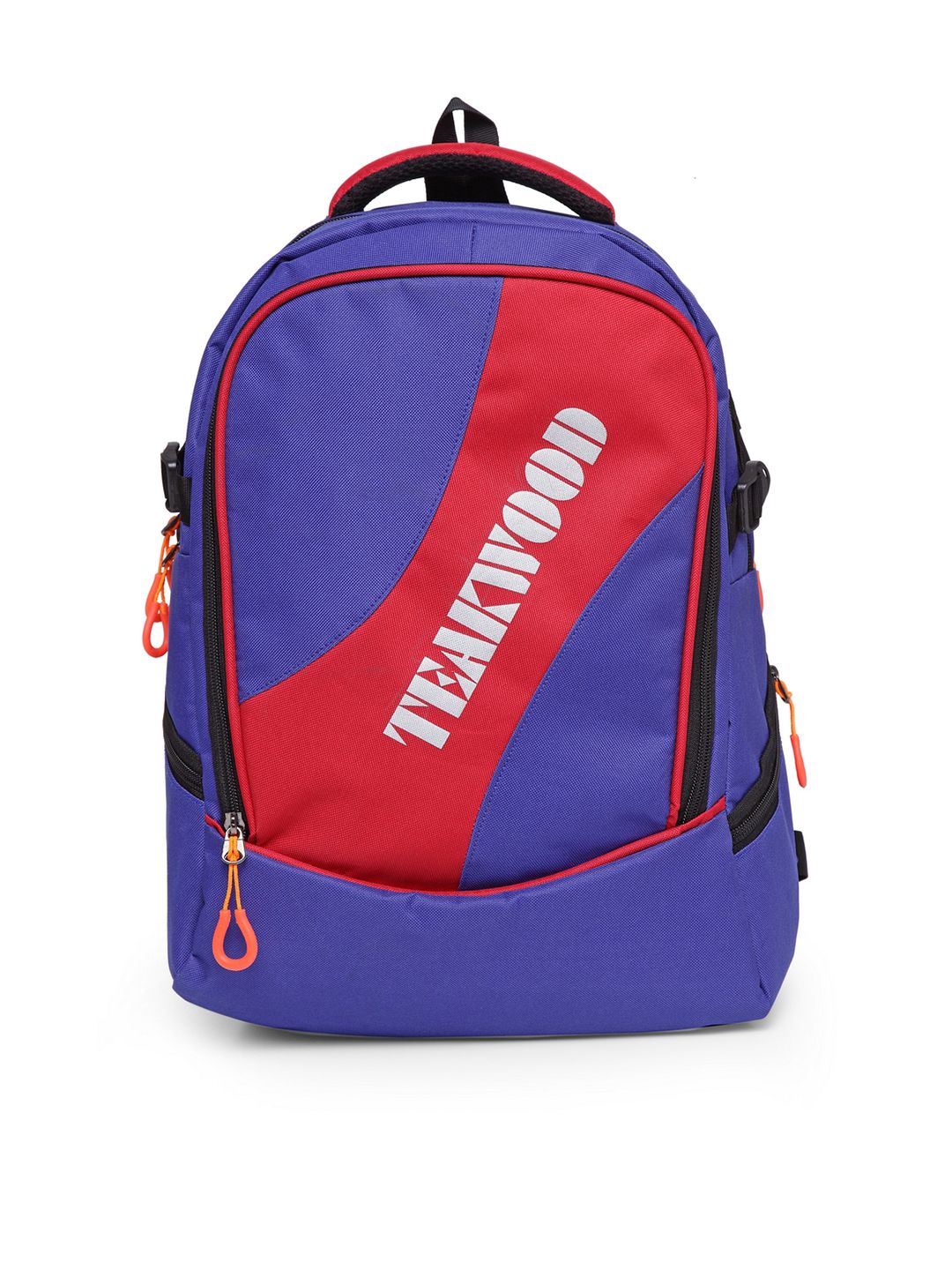 Teakwood Leathers Unisex Violet & Red Colourblocked Backpack Price in India