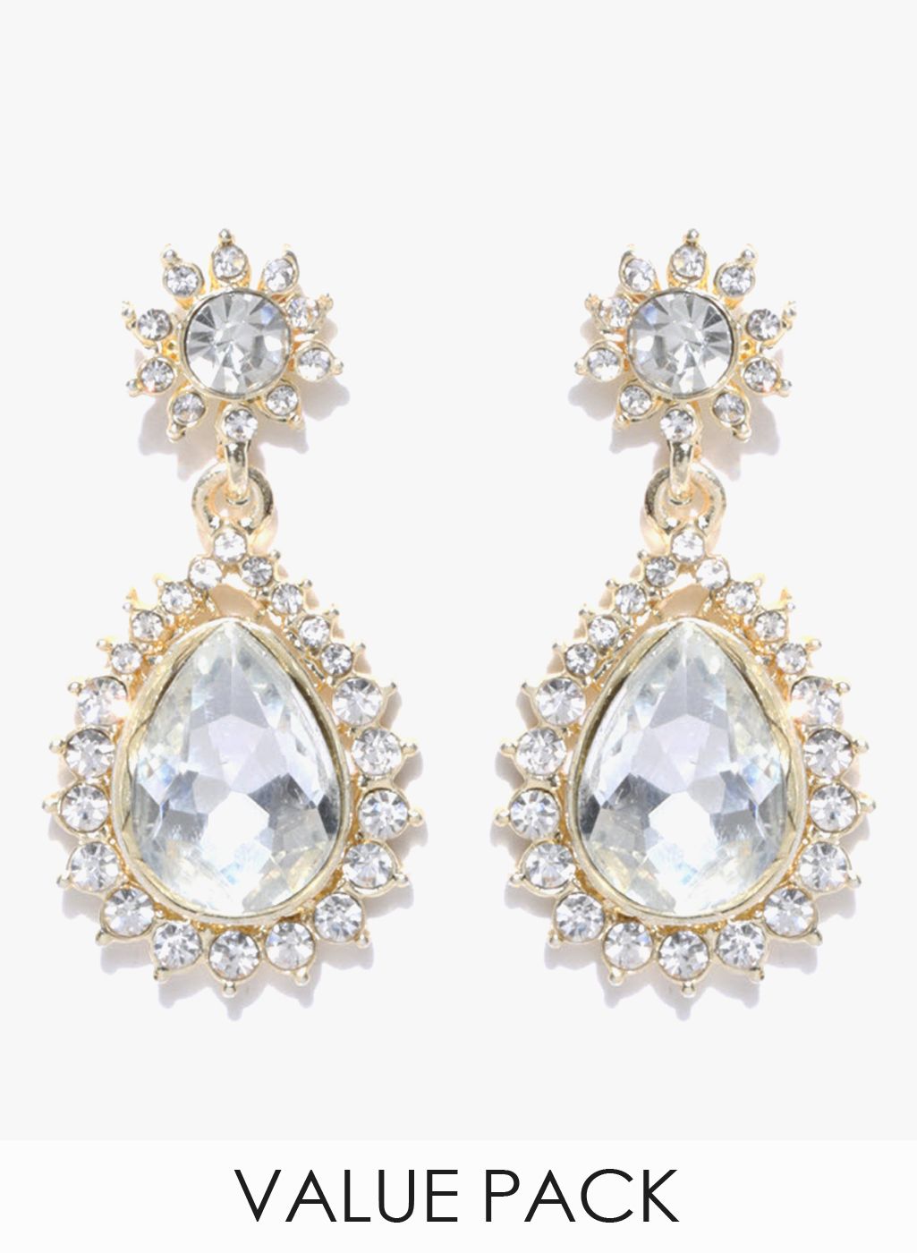 Crunchy Fashions Blue/White Metal Danglers and Drop