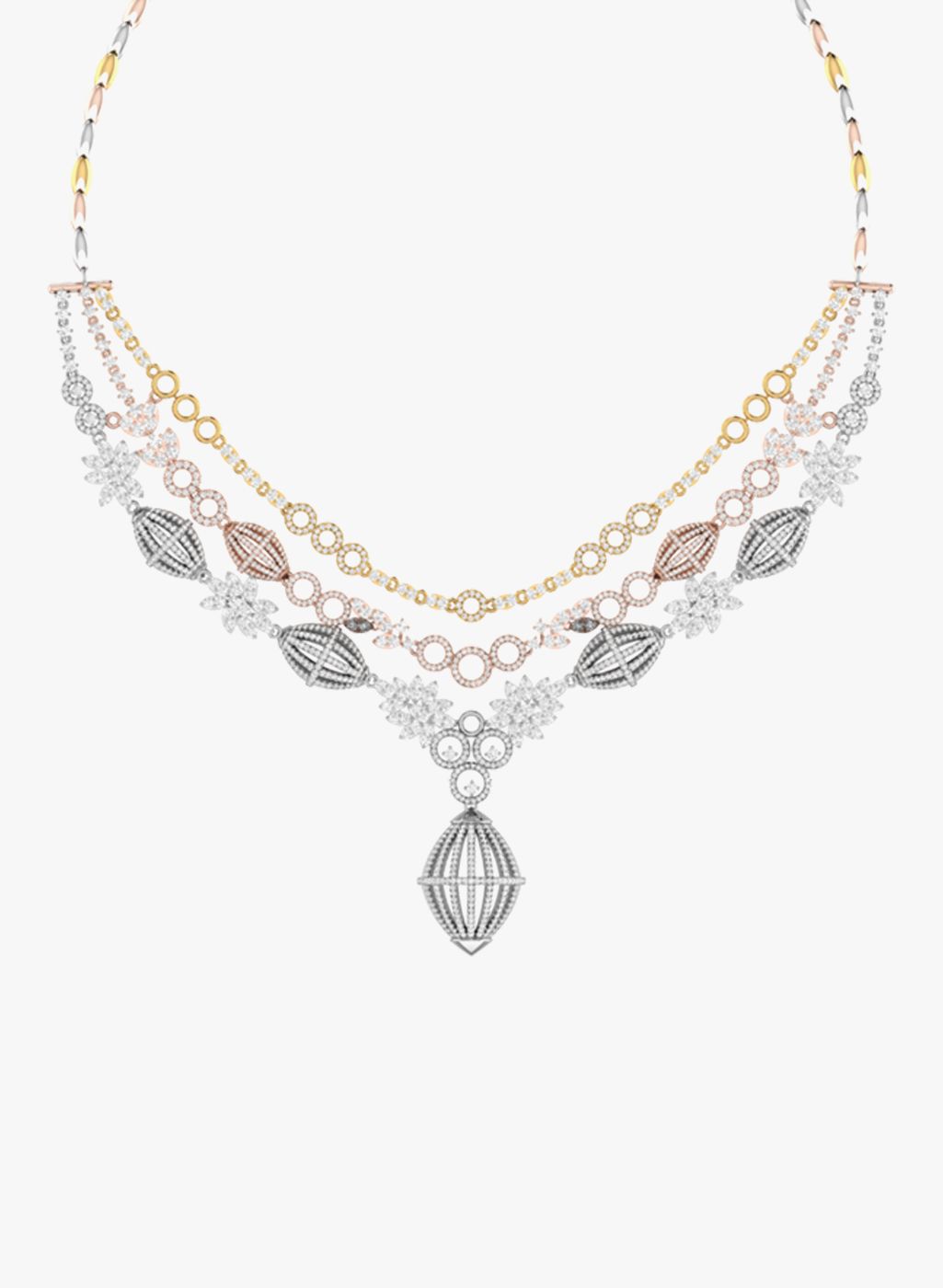 PC Jeweller 18KT White Gold & Diamond Necklace