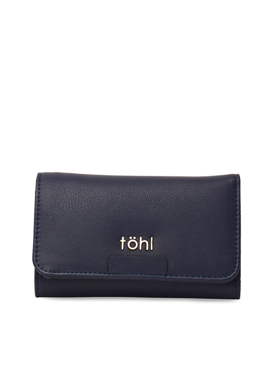 tohl Women Blue Solid Two Fold Wallet Price in India