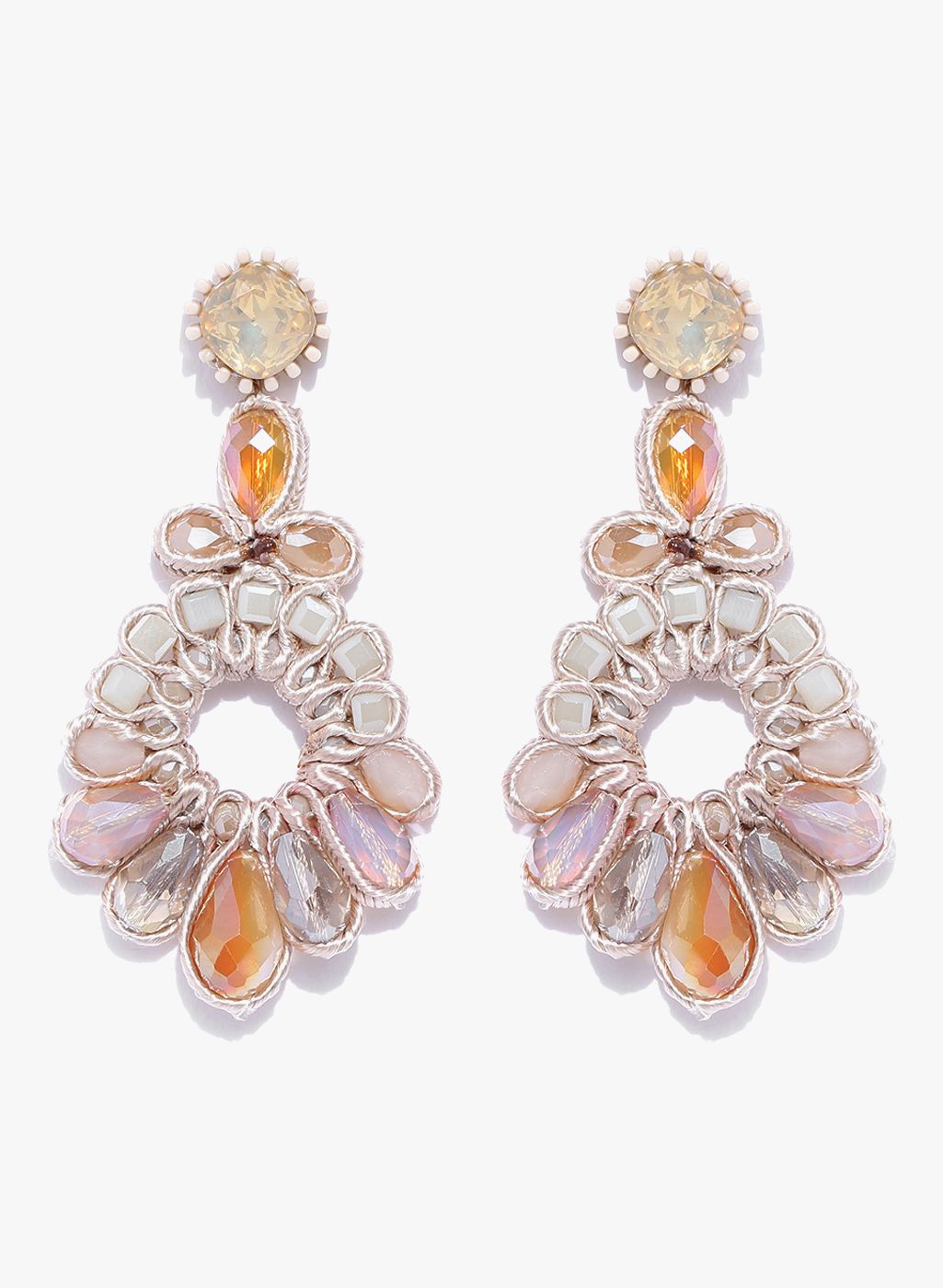 Jewels Galaxy Multicoloured Brass Danglers and Drop