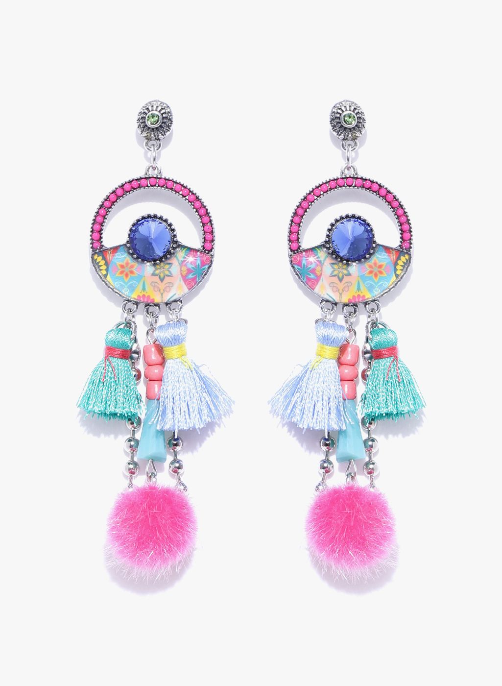 Jewels Galaxy Multicoloured Brass Danglers and Drop