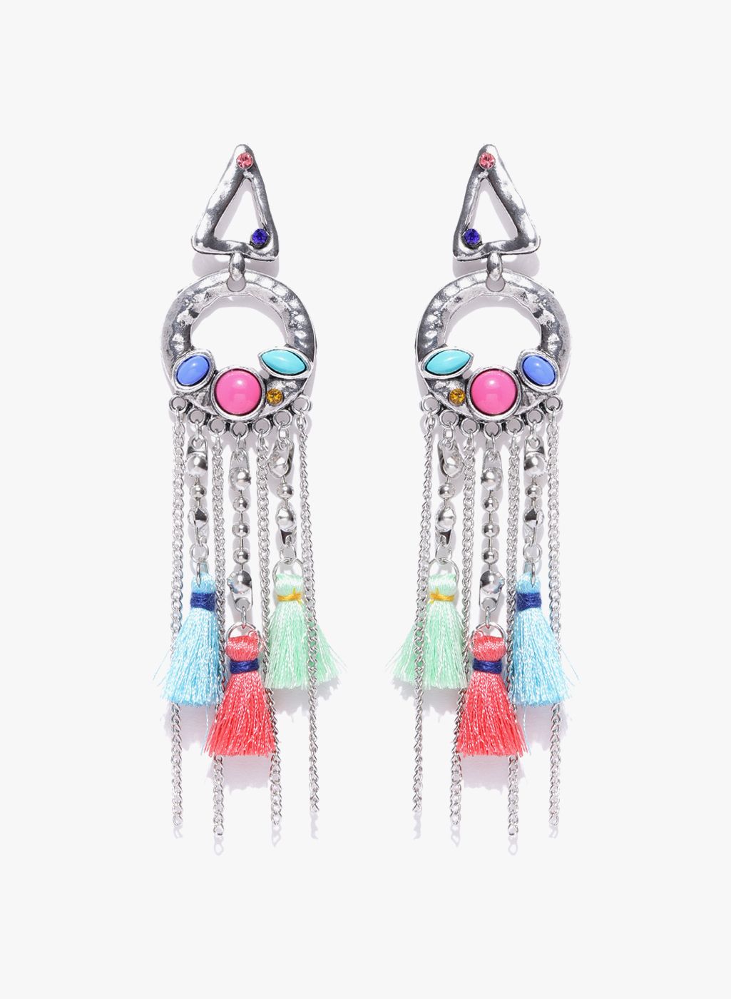 Jewels Galaxy Multicoloured Brass Danglers and Drop