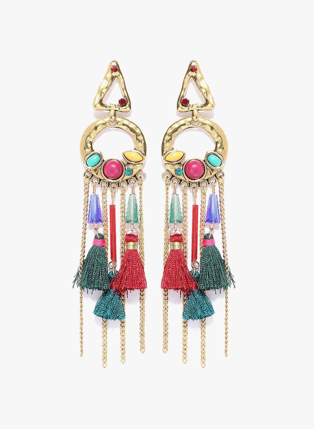 Jewels Galaxy Multicoloured Brass Danglers and Drop