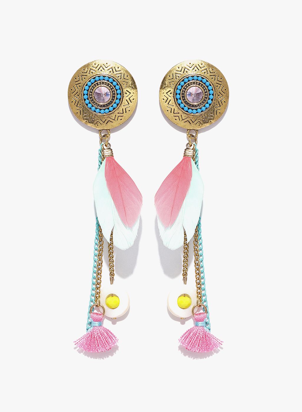 Jewels Galaxy Multicoloured Brass Danglers And Drop