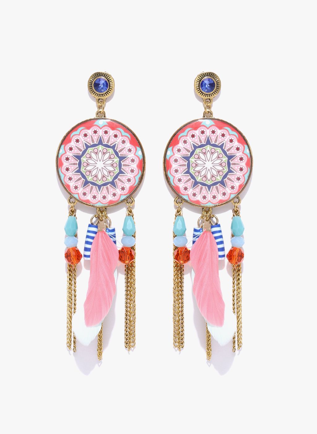 Jewels Galaxy Multicoloured Brass Danglers and Drop