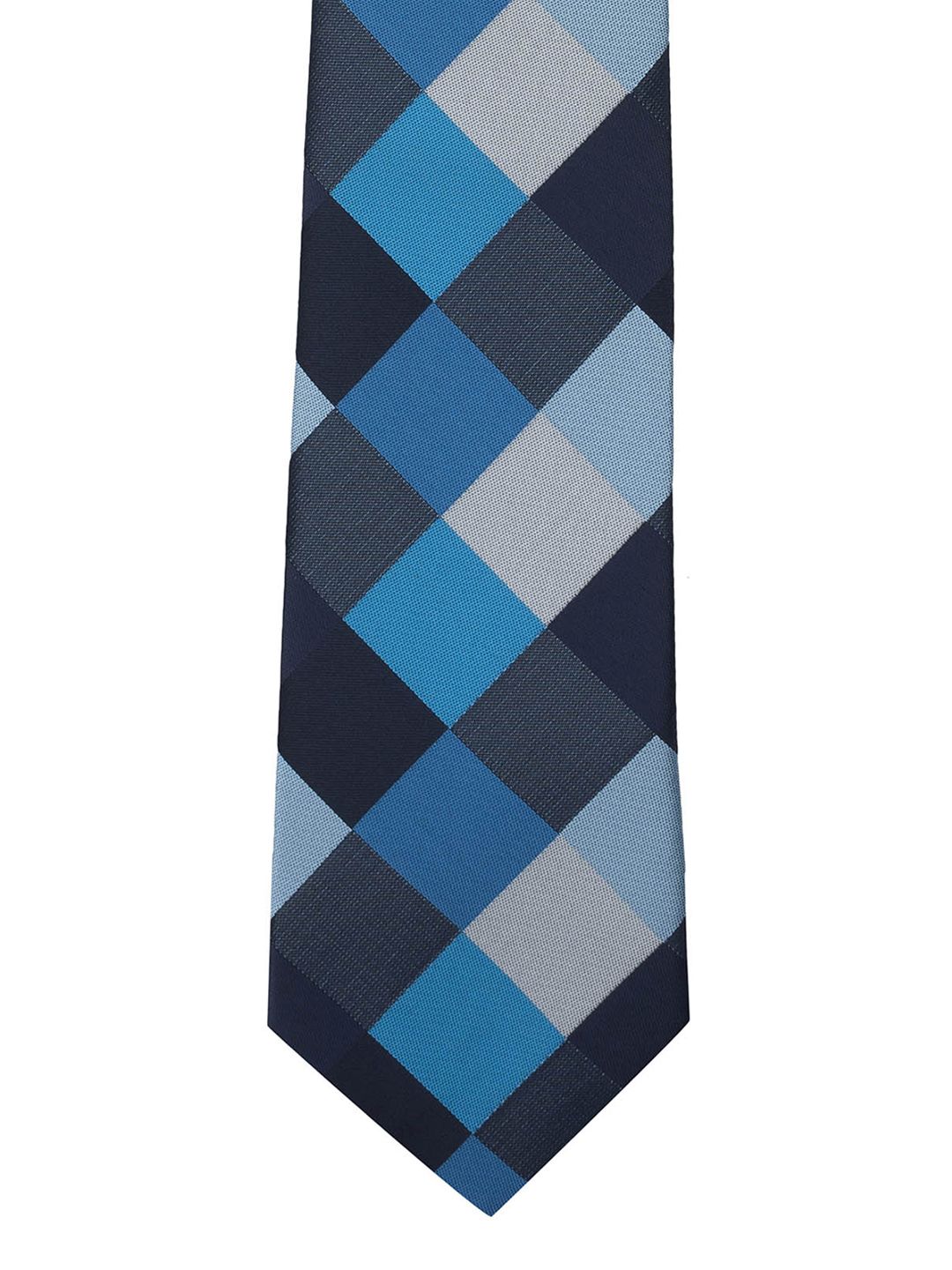 The Tie Hub Blue & Grey Checked Broad Tie