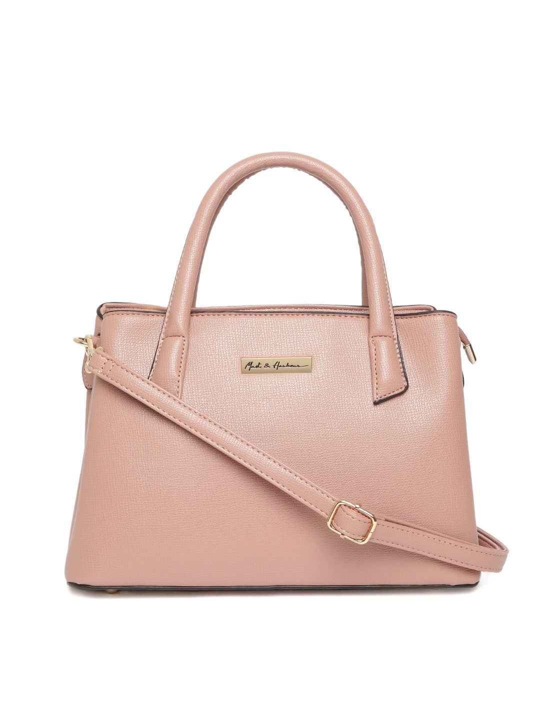 Mast & Harbour Dusty Pink Solid Handheld Bag Price in India