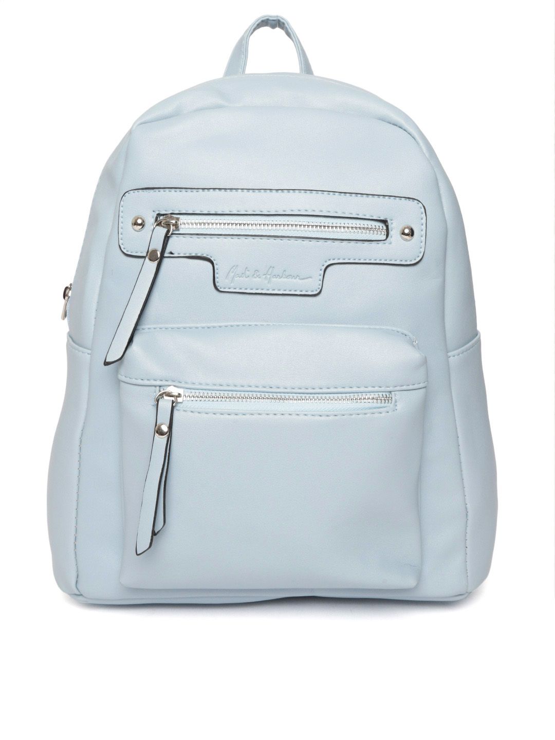Mast & Harbour Women Blue Solid Backpack Price in India
