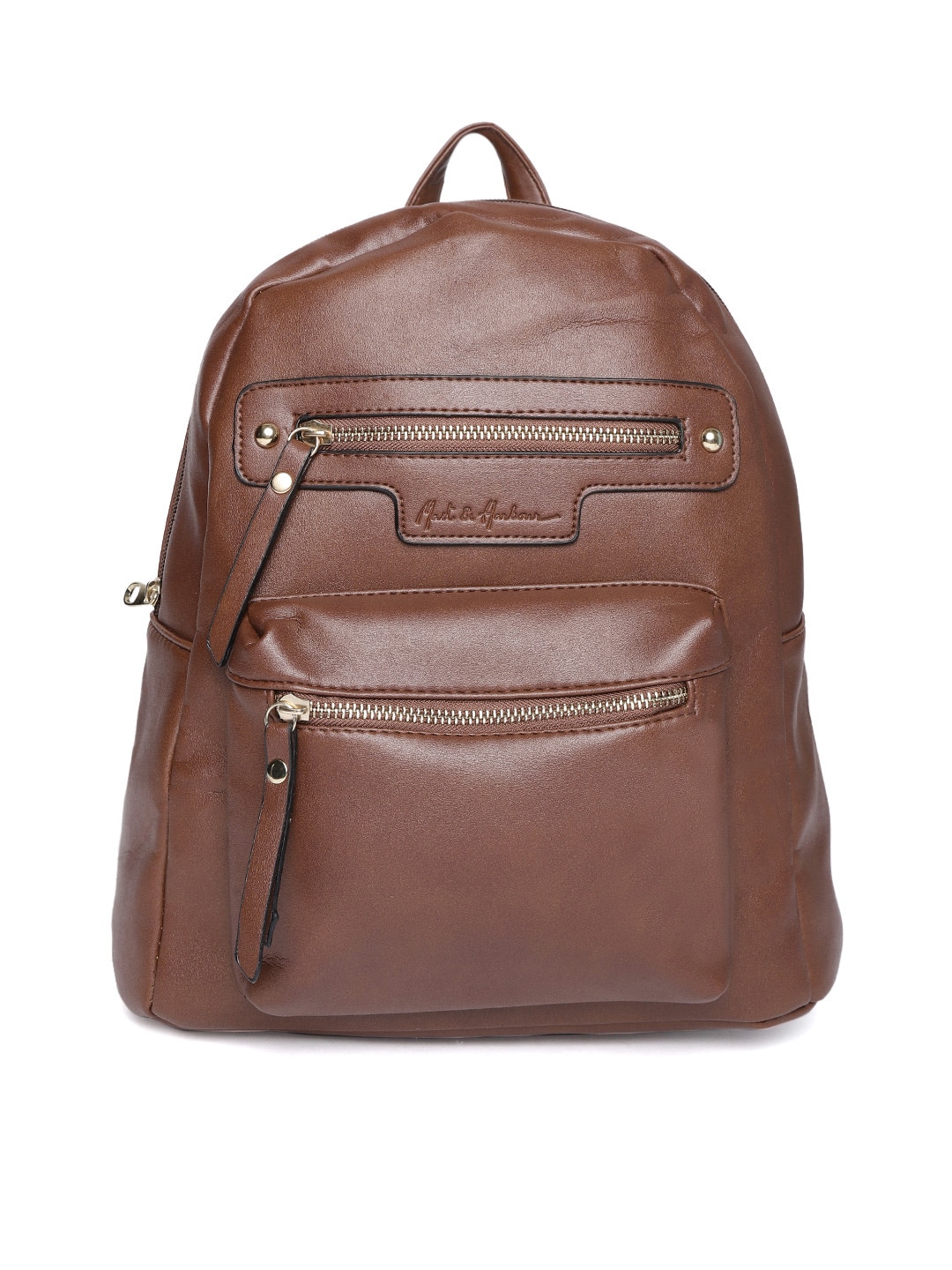 Mast & Harbour Women Brown Solid Backpack Price in India