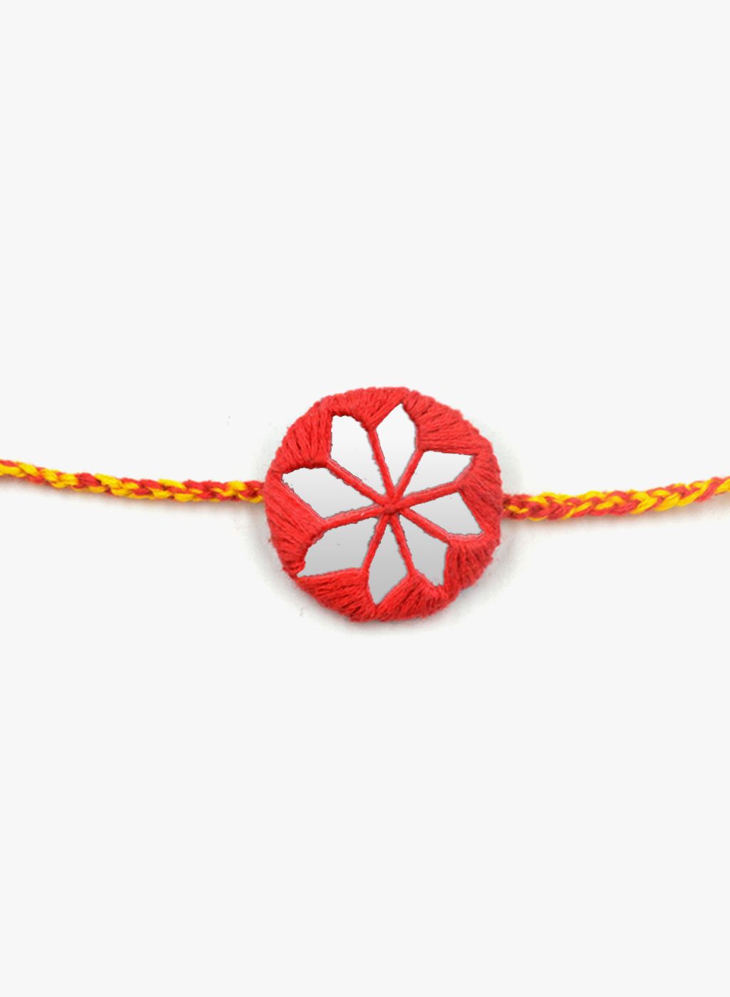 Krafted with Happiness Red Plastic Handcrafted Rakhi