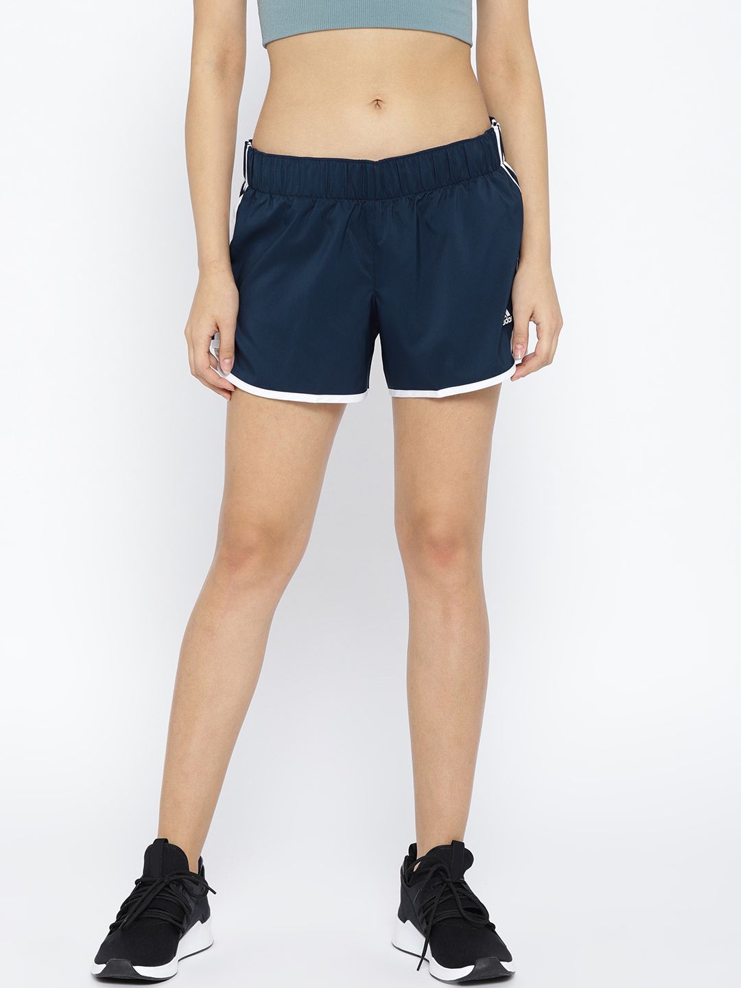 womens navy adidas shorts