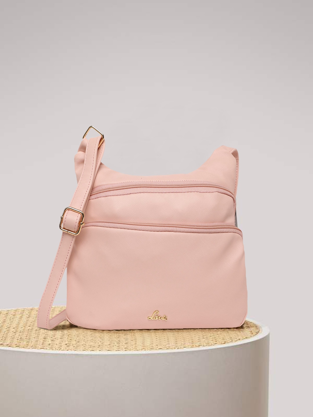 Lavie Pink Solid Sling Bag Price in India