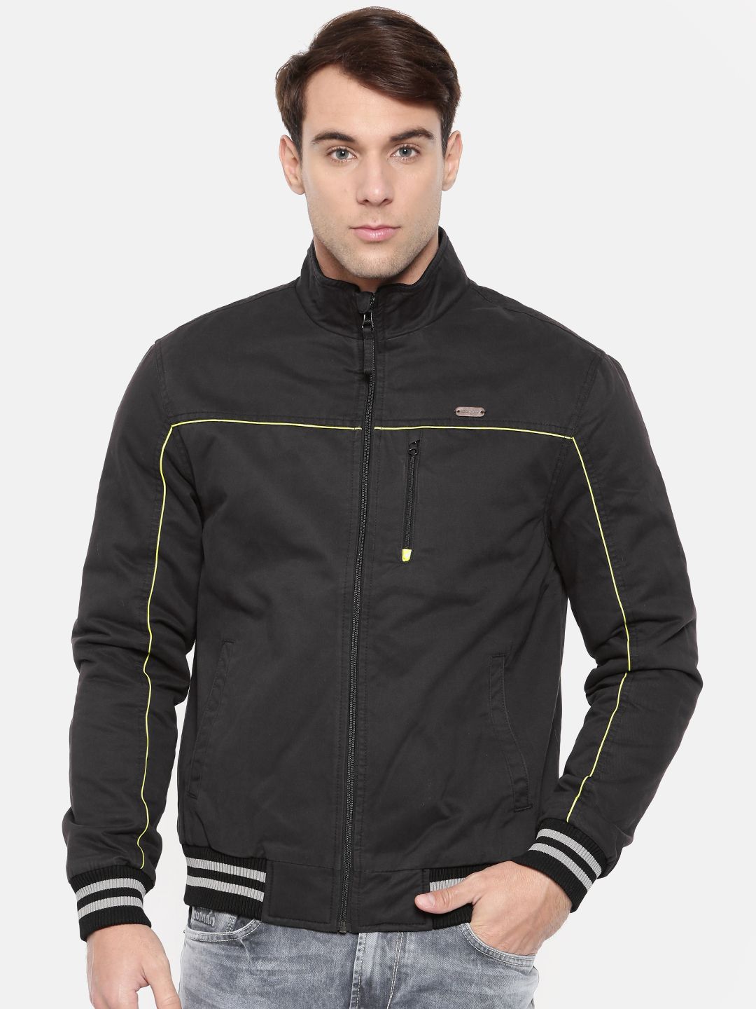 Wrangler Men Black Solid Tailored Jacket