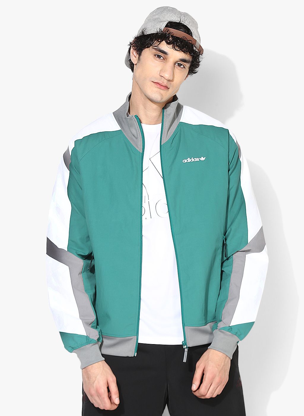 green adidas track jacket mens