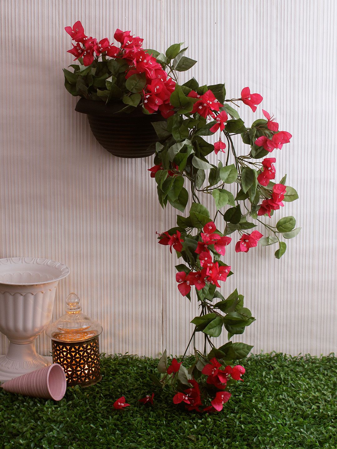 Fourwalls Pink Artificial Beautiful Bougainvillea Flower Bush Price in India