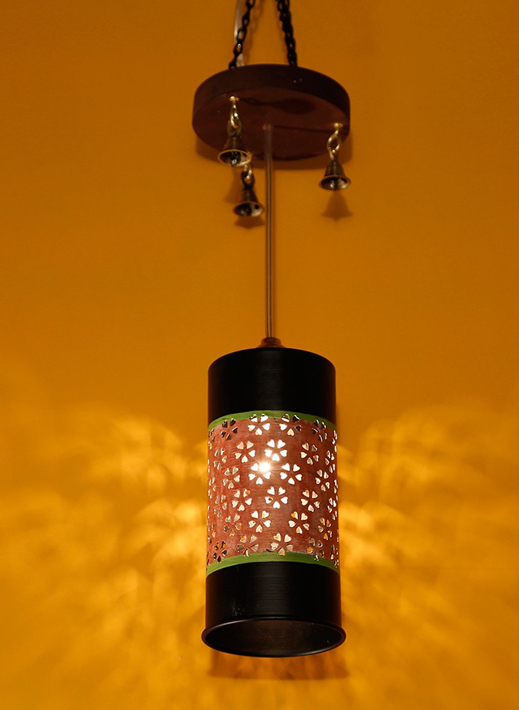 ExclusiveLane Brown Metal/Wooden Hanging Lamp Shade