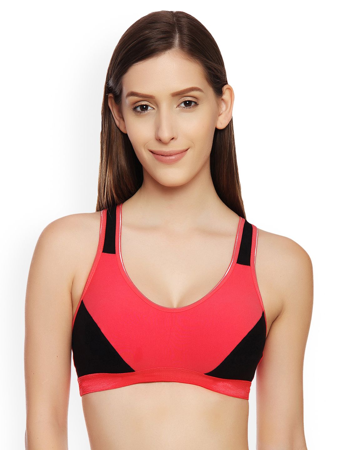 Innocence Red Solid Non-Wired Non Padded Sports Bra Price in India